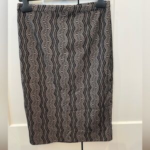 BOGO The Limited Black and Tan Geometric Lace Pencil Skirt Size 4